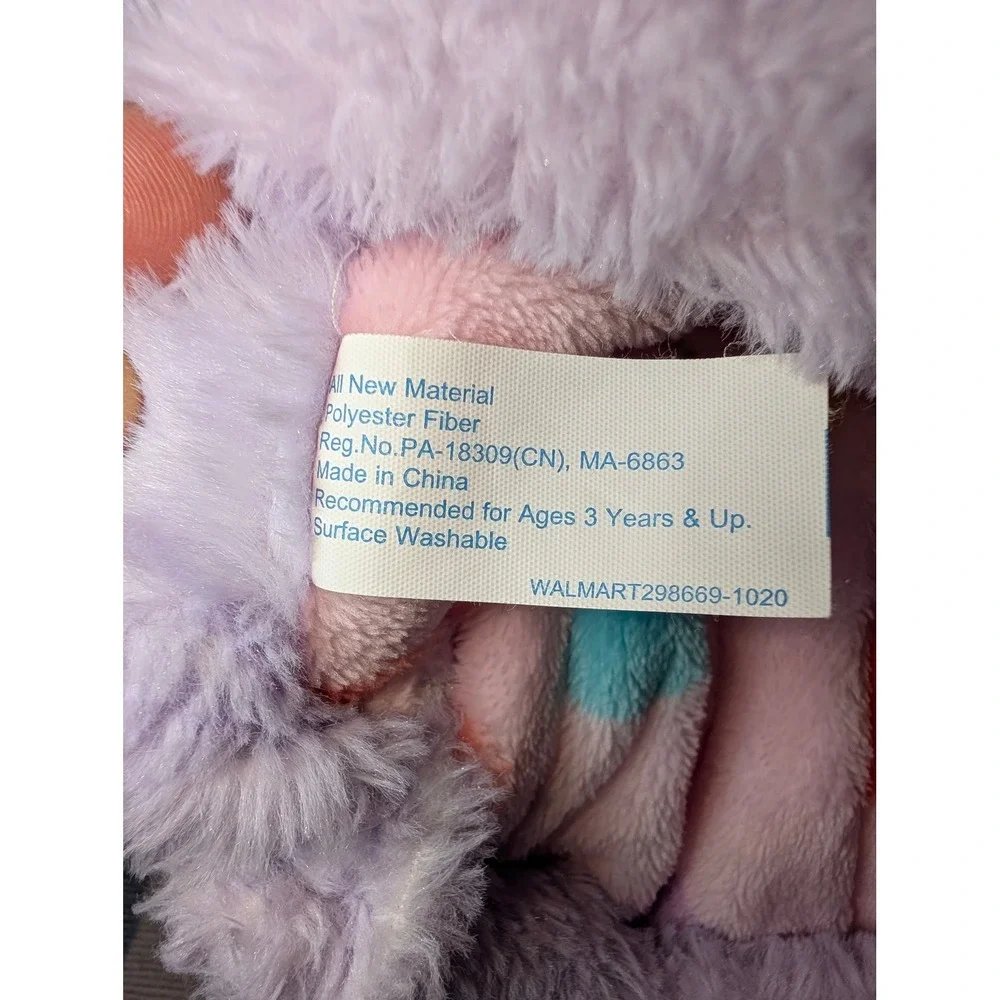 Kids Plush Bunny Backpack with Polka Dot Fleece Blanket Set Lavender